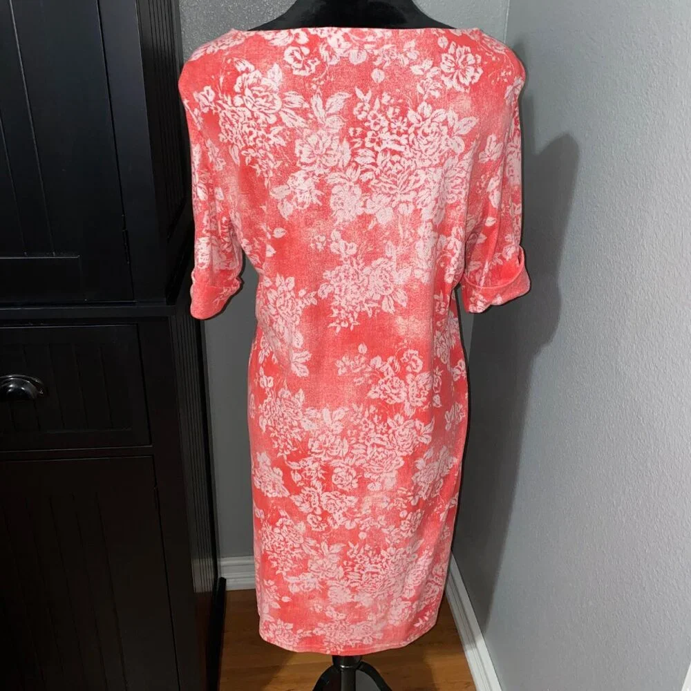 Karen Scott Sport Dress L Floral Print‎ Stretch Casual Lounge Summer Cottagecore